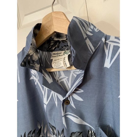 Makani Designed In Hawaii Men’s Sz L Button Front Shirt‎ Blue - Picture 6 of 7